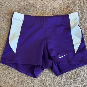 Purple Nike Dri-Fit shorts